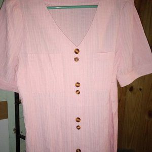Pink button down blouse